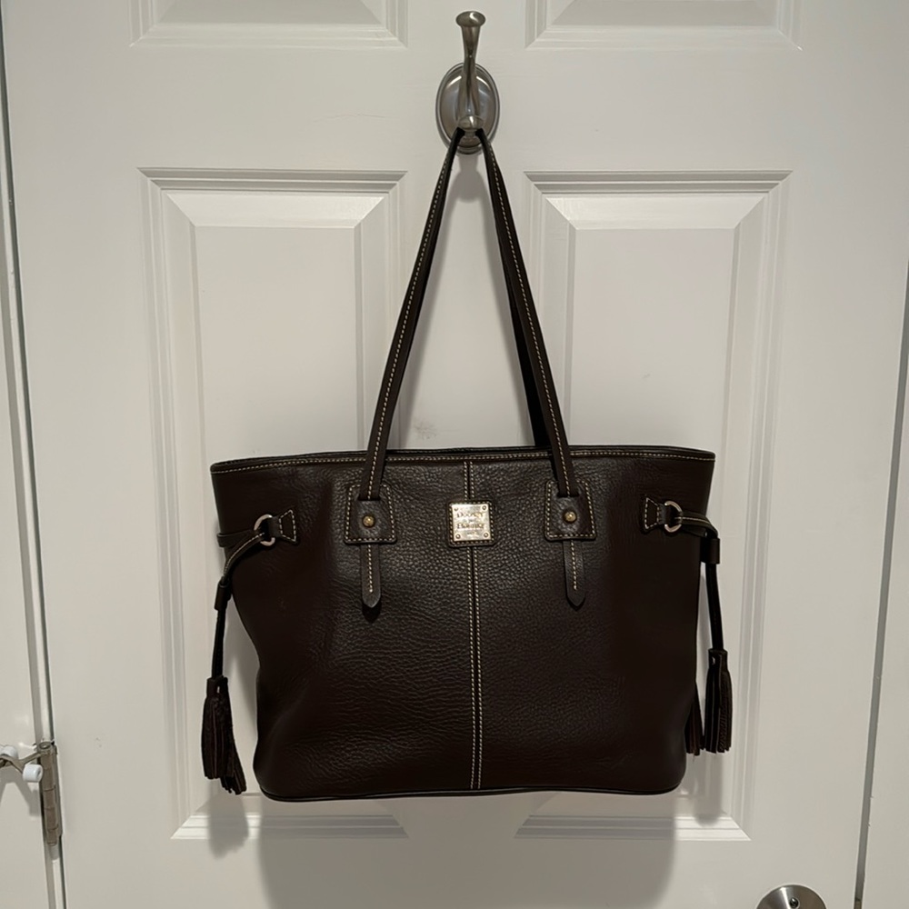 Dooney & Bourke Large Dark Brown Leather Tote NWOT